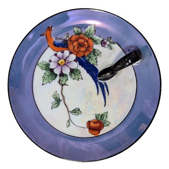 Vintage Noritake Japan Iridescent Plate Serving Dish Porcleain Hand Painted - Picture 1 of 8